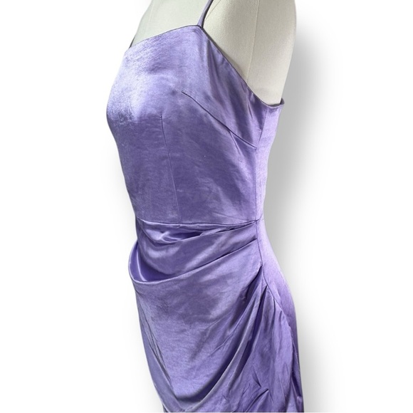 ELLIATT “Casey” Lavender Satin Midi Dress – Size L (NWT) - Picture 3 of 11